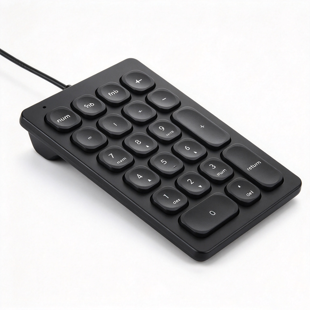 Przewodowa Klawiatura Numeryczna 21 Klawiszy Z Złączem USB-A